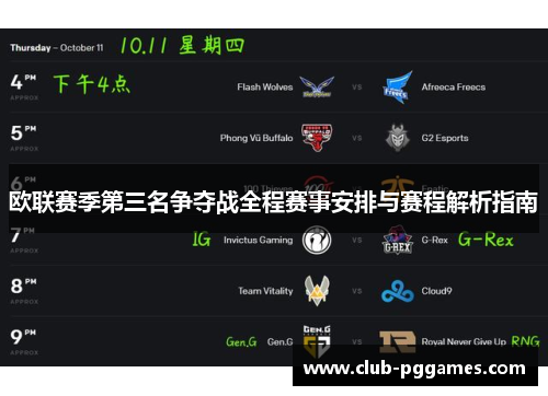欧联赛季第三名争夺战全程赛事安排与赛程解析指南